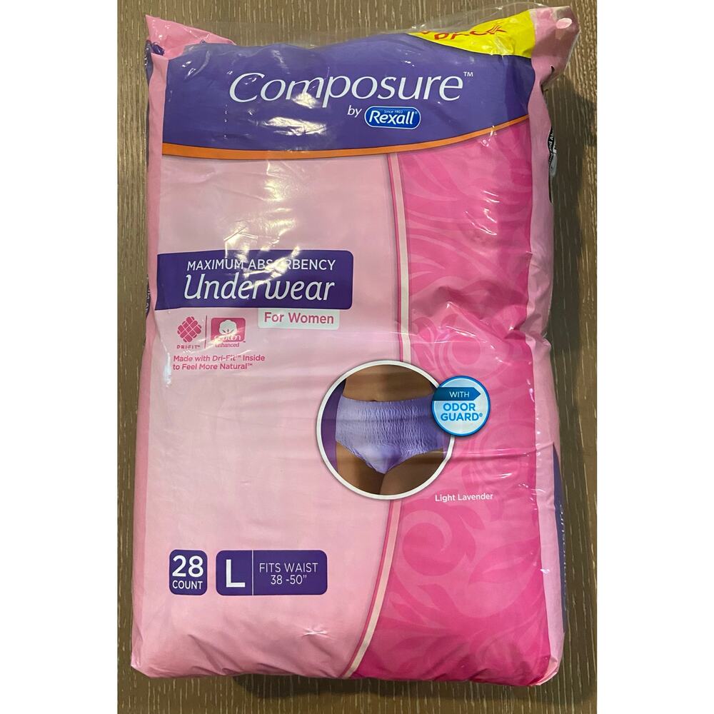 Composure by Rexall Womens Large‎ Maximum Absorbency Underwear